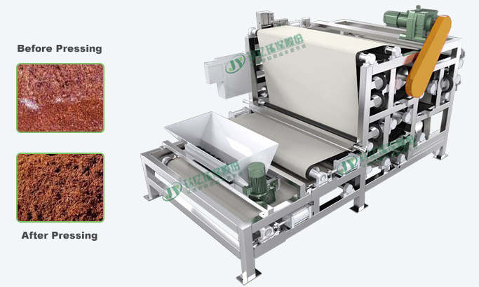 COCOPEAT COIR PITH BELT FILTER PRESS DEHYDRATOR